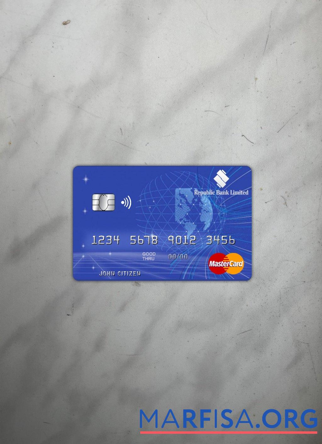 Realistic Barbados Republic Bank mastercard photolook front sample